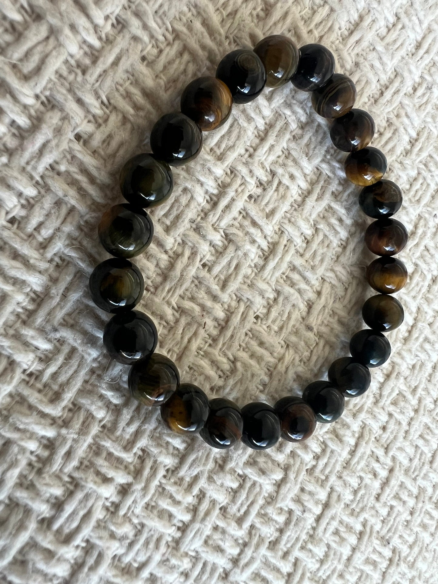 Blue golden tiger eye crystal bead healing bracelet powerful grounding crystal, empowerment