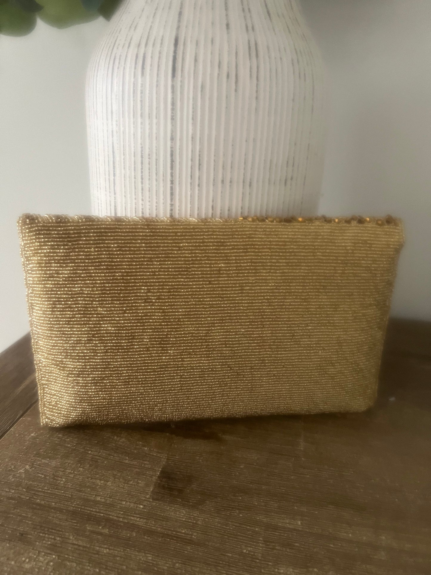 Embellished beaded and gems clutch bag evening bag , with strap