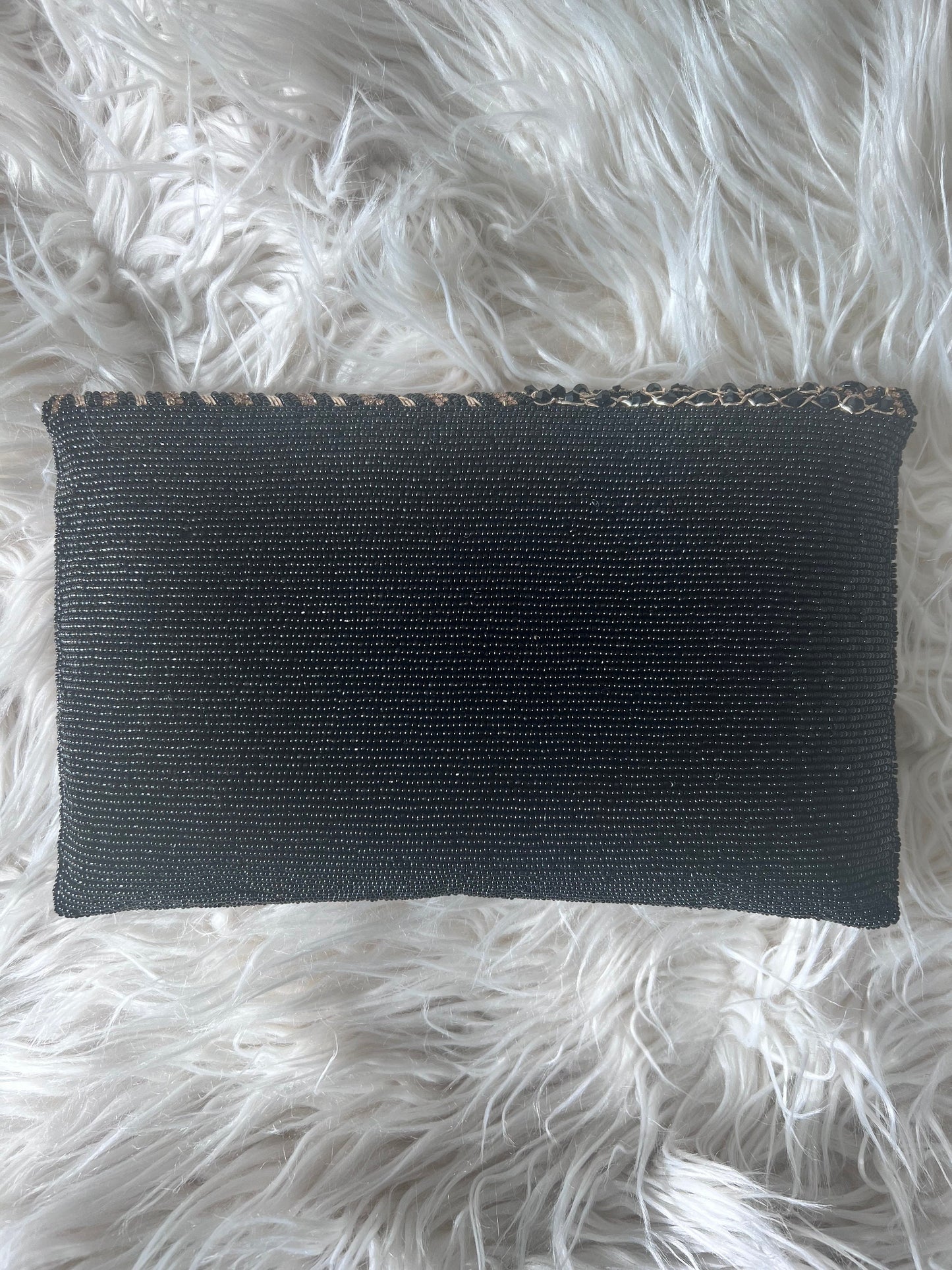 Embellished beaded and gems clutch bag evening bag , with strap