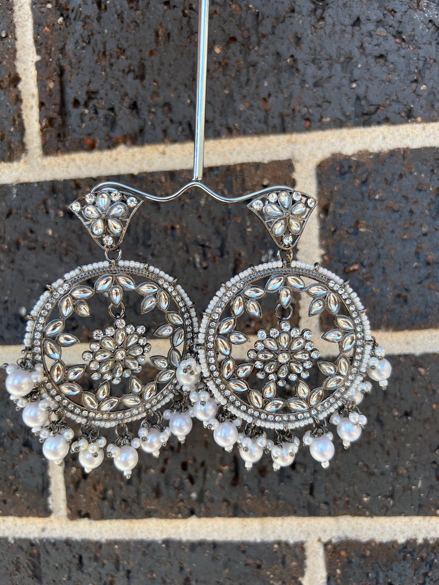 Mila chandbaali black silver oxidised Indian earring