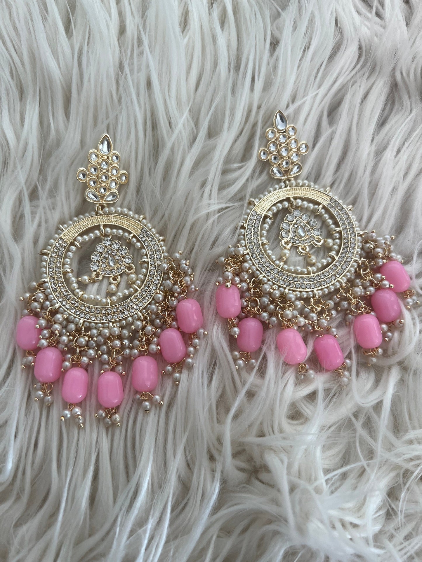 chandbaali kundan Indian bead designer earrings