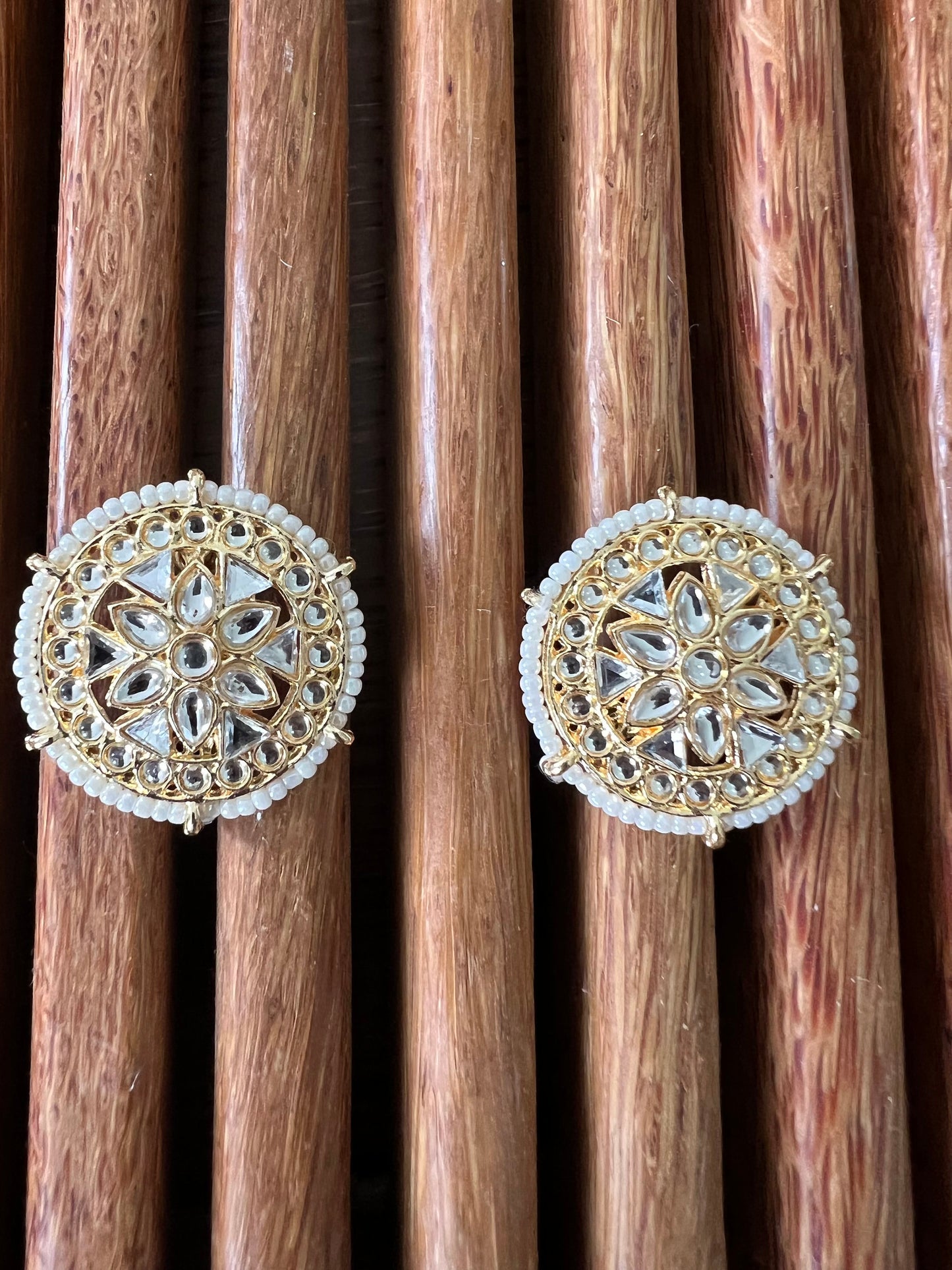 Samaraah mint green kundan and beads choker and earring set