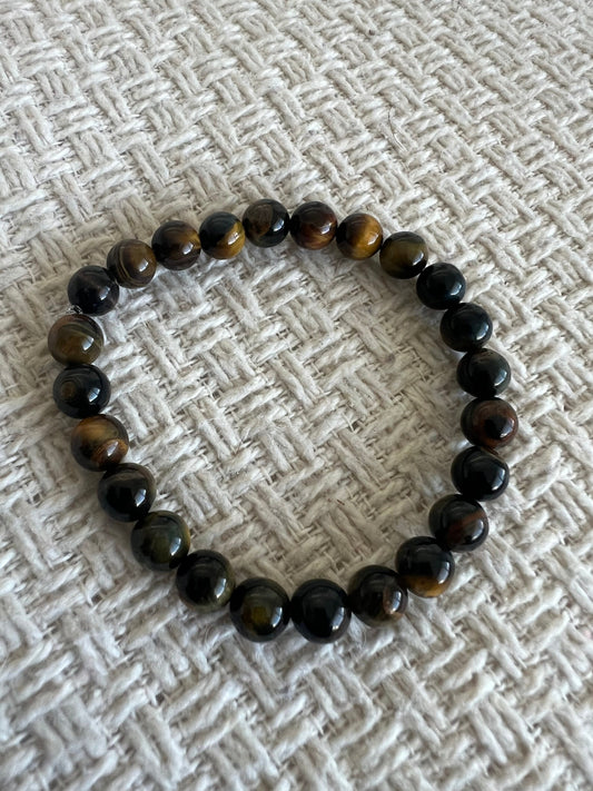 Blue golden tiger eye crystal bead healing bracelet powerful grounding crystal, empowerment