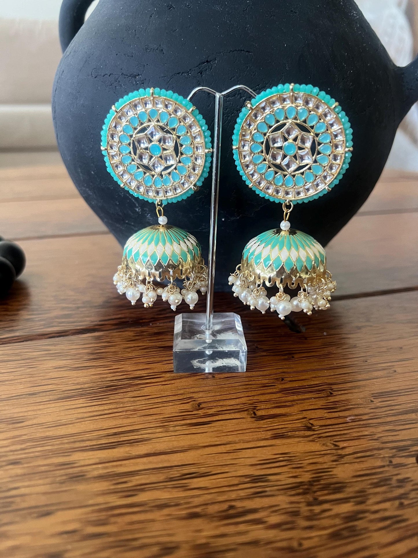 Mint green Jhumka stylish